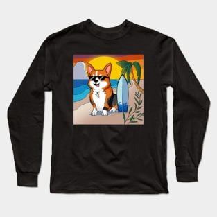 Surfing Corgi Long Sleeve T-Shirt